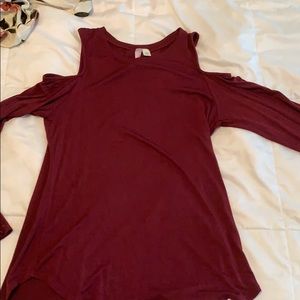 Long sleeve cut out red top